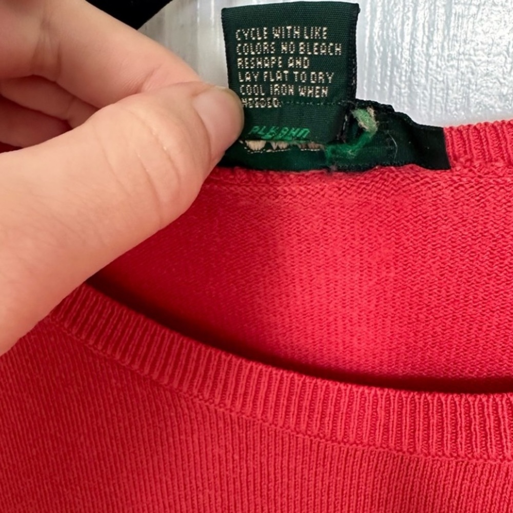 J Crew Light Red Short Sleeve Sweater Size Medium - Picture 7 of 8
